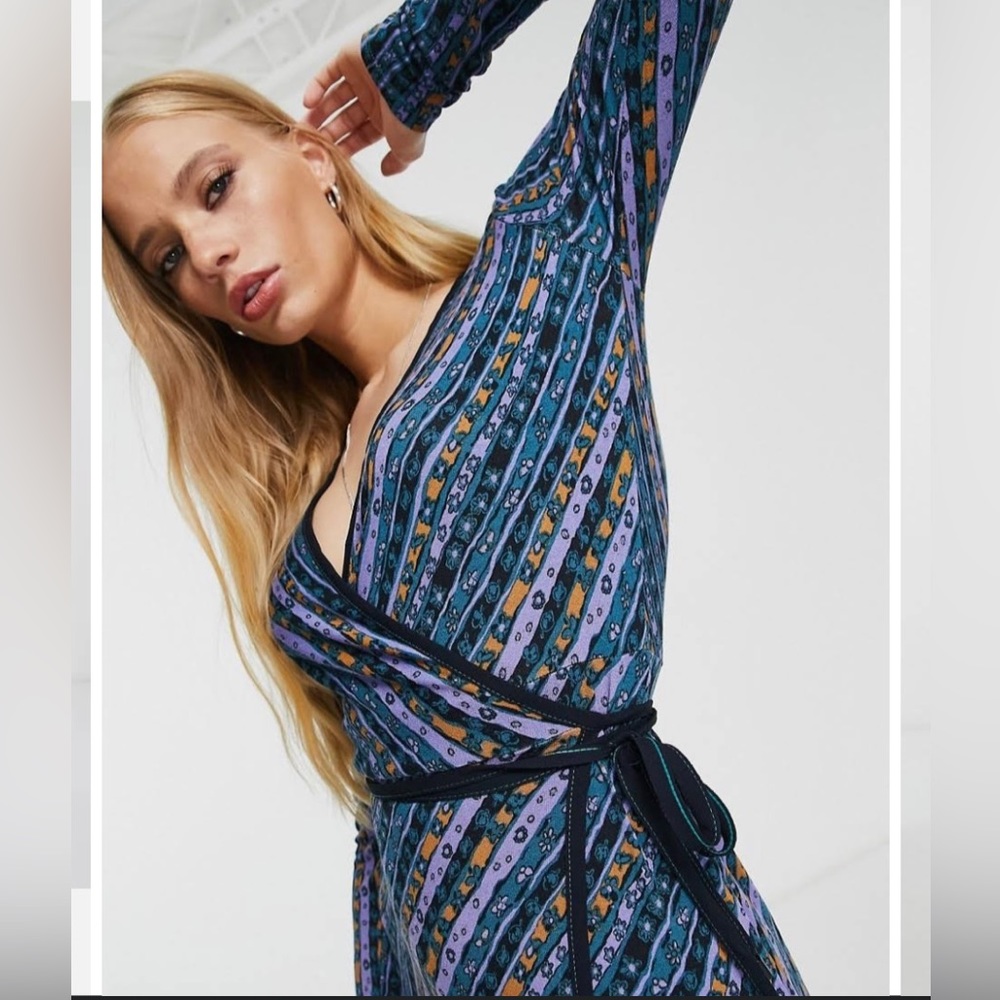 Free People Phoebe printed jersey wrap maxi dress - Picture 3 of 8